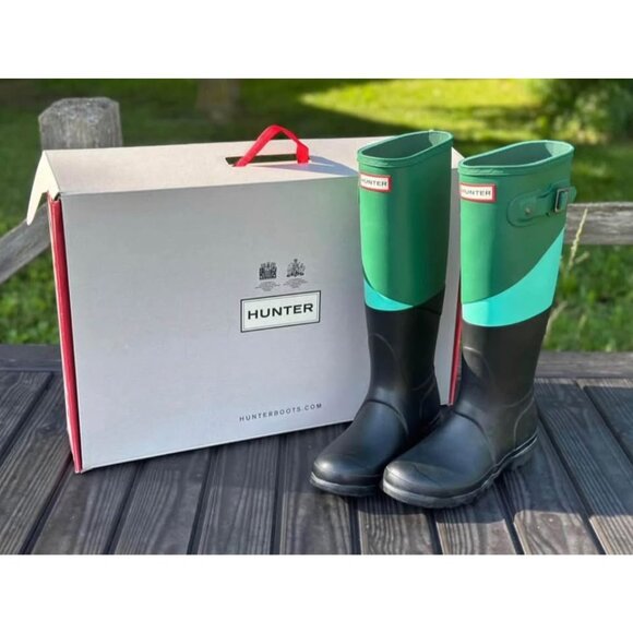 Hunter tall color block boots. Womens 6/37 euro - Picture 2 of 4
